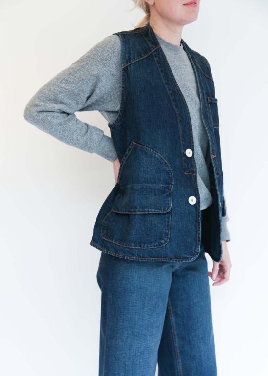  제시 캄 데님 자켓 감독 조끼 - JESSE KAMM