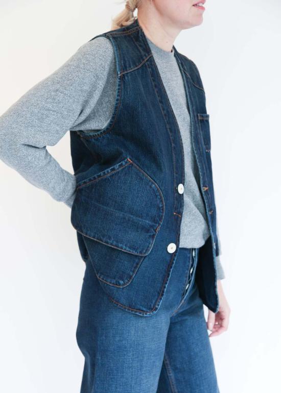  제시 캄 데님 자켓 감독 조끼 - JESSE KAMM