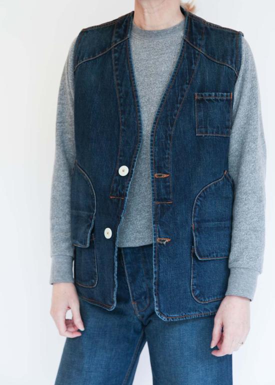  제시 캄 데님 자켓 감독 조끼
