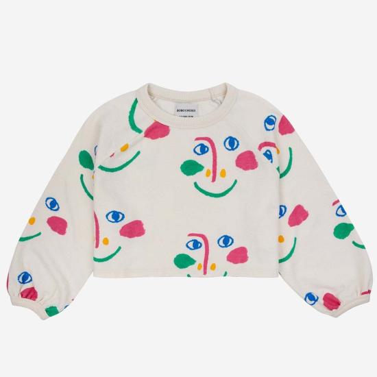  [키즈] 보보쇼즈 풀오버 키즈 보보 초스 스마일링 마스크 크롭 스웨트셔츠