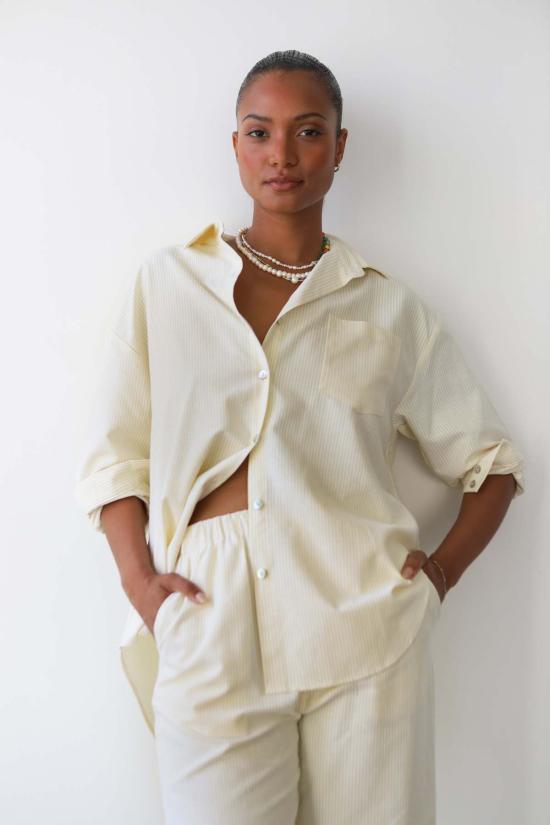  비 아이들 라운지 웨어 Be Idle 핀스트라이프 복서 팬츠 - BE IDLE