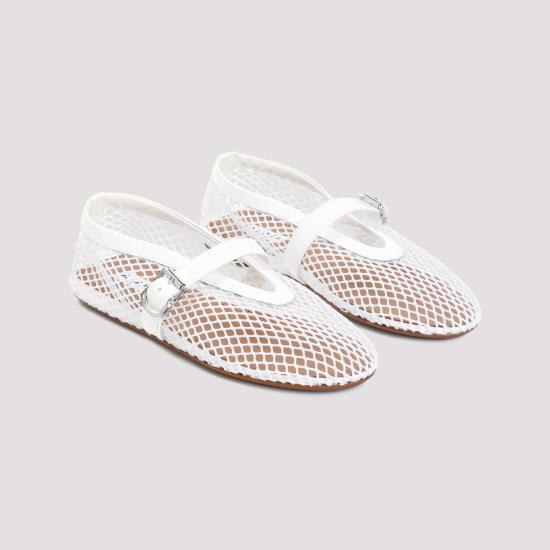 26SS 알라이아 피쉬넷 발레 플랫 AA3A029TK007 010 WHITE - ALAIA