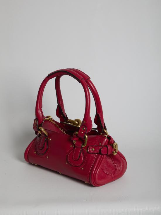 26SS 끌로에 스몰 그레인드 레더 패딩턴 백 CH26SS805P75 632 RED - CHLOE