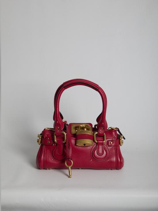 26SS 끌로에 스몰 그레인드 레더 패딩턴 백 CH26SS805P75 632 RED