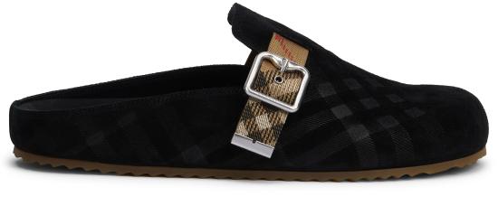 26SS 버버리 체크 스웨이드 얼친 클로그 8113394120392A1189 black - BURBERRY