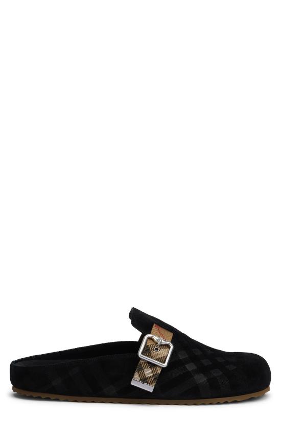 26SS 버버리 체크 스웨이드 얼친 클로그 8113394120392A1189 black