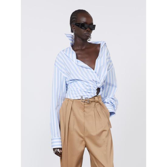 26SS 막스마라 스포츠막스 셔츠 2612111012600 003 WHITE LIGHT BLUE - SPORTMAX