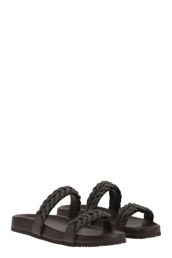 26SS 브루넬로 쿠치넬리 뮬/슬리퍼 MZGAG3159 C8279 DARK BROWN - BRUNELLO CUCINELLI