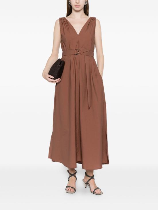 26SS 브루넬로 쿠치넬리 미디 원피스 M0F79A5092 C4182 BROWN - BRUNELLO CUCINELLI