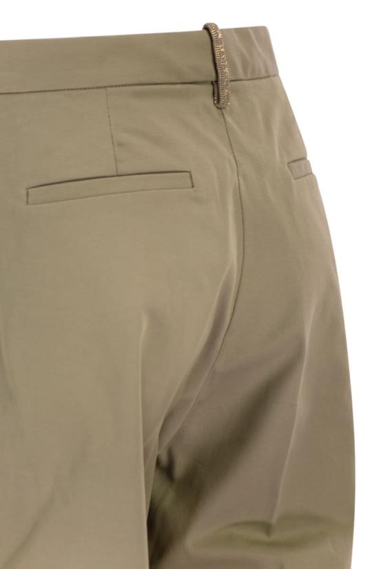 26SS 파비아나 필리피 구비오 코튼 개버딘 조거 팬츠 PAD266F326L784 1274 KHAKI - FABIANA FILIPPI