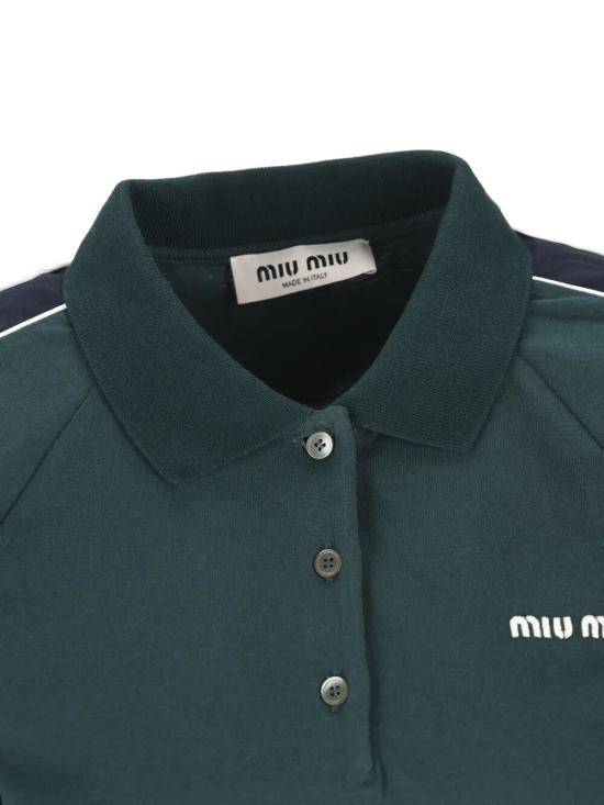 26SS 미우미우 폴로 티셔츠 MJNA19SOOO182D F0R3V GREEN - MIU MIU