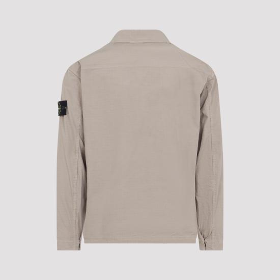 26SS 스톤 아일랜드 머서라이즈드 오가닉 코튼 립스탑 컴포트핏 집업 오버셔츠 L1S151200005S0298 V009A DESERT SAND - STONE ISLAND