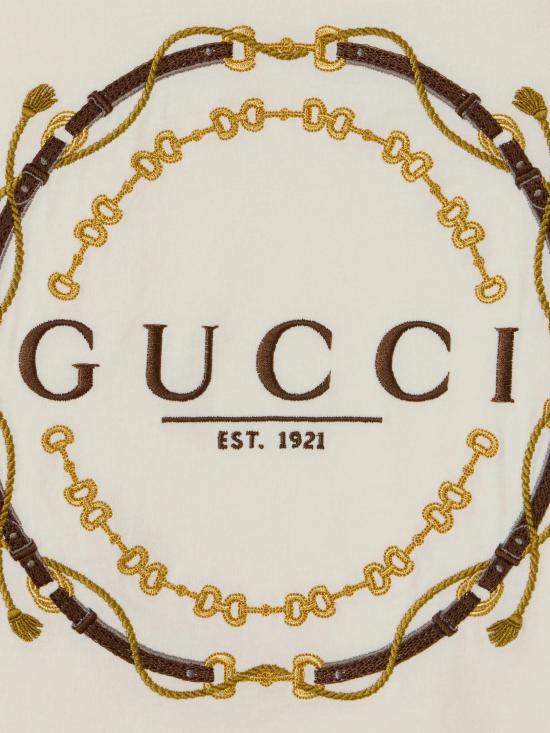 26SS 구찌 프린트 디테일 코튼 저지 티셔츠 837959XJHQY 9750 WHITE - GUCCI