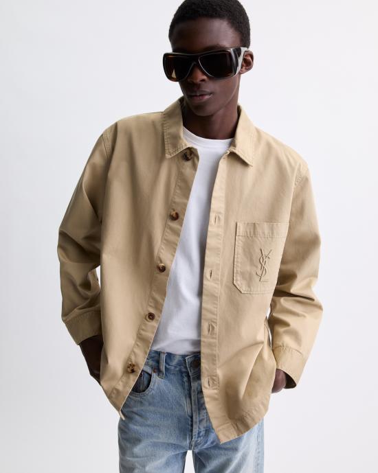 26SS 생로랑 긴팔 셔츠 861004Y04VD 8441 BEIGE O TAN - SAINT LAURENT