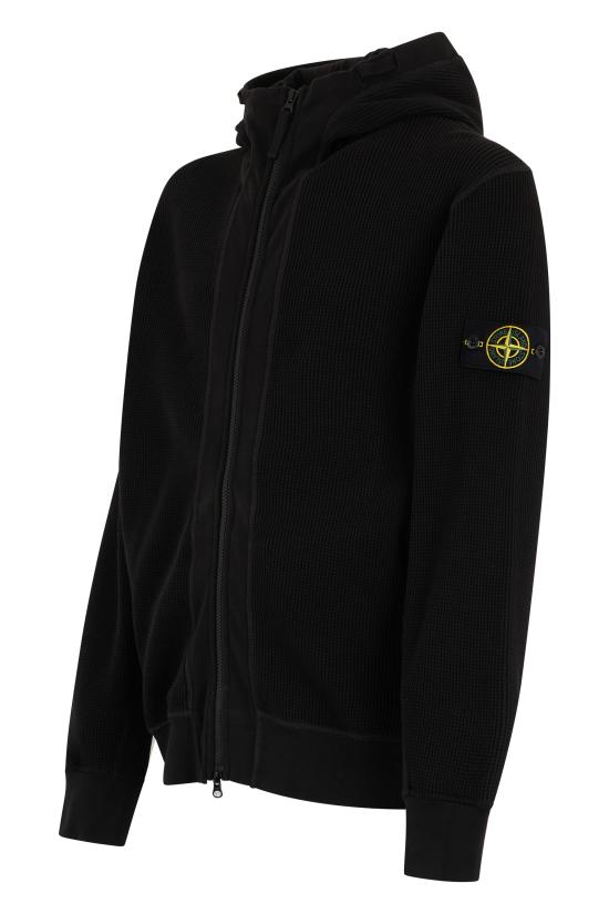  스톤 아일랜드 후드 티셔츠 S156100058S0044V0029 black - STONE ISLAND
