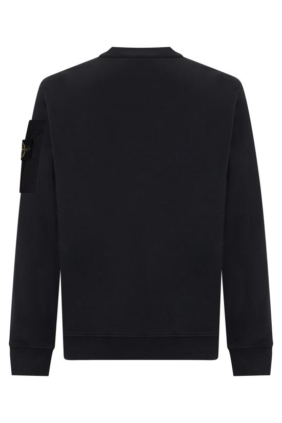  스톤 아일랜드 코튼 플리스 크루넥 스웨트셔츠 S156100019S0410V0029 black - STONE ISLAND
