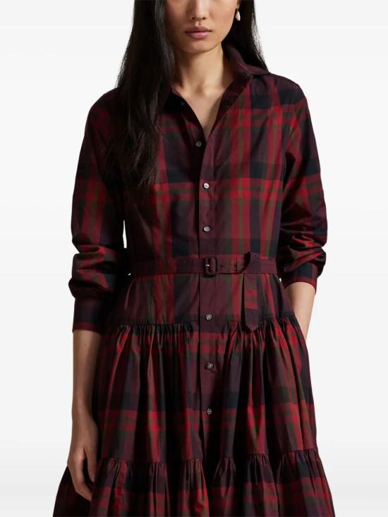 25FW 폴로 랄프로렌 롱 원피스 211A13260001 RED PLAID - POLO RALPH LAUREN