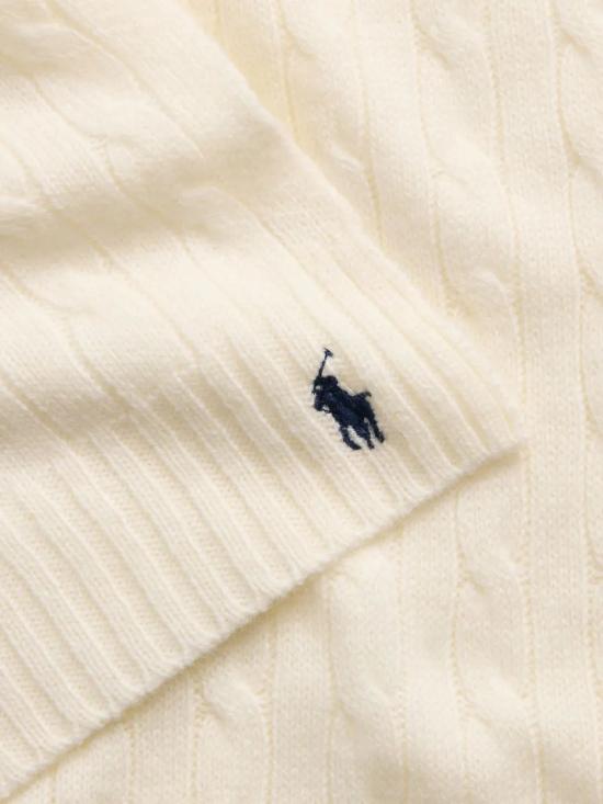 25FW 폴로 랄프로렌 포니 로고 자수 케이블 니트 스카프 455956296002 CREAM - POLO RALPH LAUREN