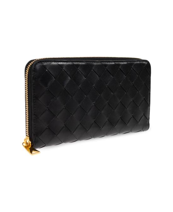 25FW 보테가베네타 인트레치아토 지퍼 어라운드 지갑 814674VCPP2 8425 BLACKGOLD 8425 BLACK GOLD - BOTTEGA VENETA