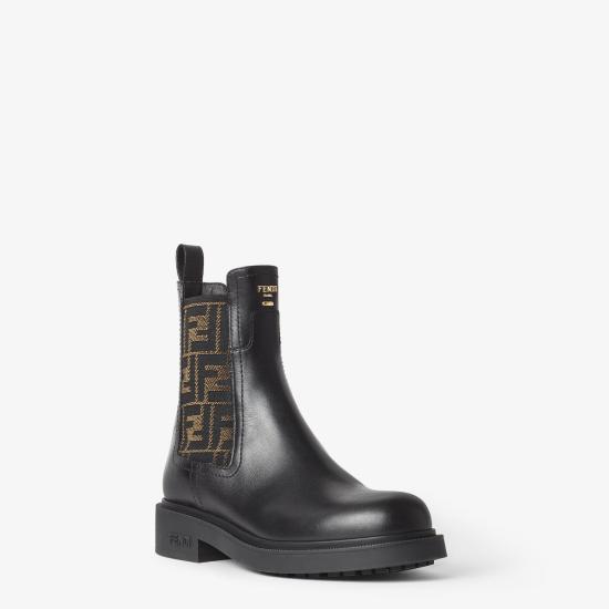 26SS 펜디 필로 레더 FF 패브릭 바이커 부츠 8T8576A379 F1TOG NEROBLACK AVANA F1TOG NERO BLACK AVANA - FENDI