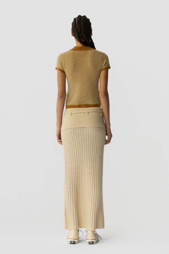  게스트 인 레지던스 폴로 티셔츠 피케 슈렁큰 폴로 스웨이드 콤보 - GUEST IN RESIDENCE