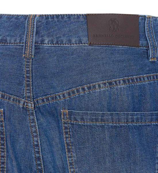  브루넬로 쿠치넬리 데님 팬츠 Brunello Cucinelli 컨템포러리 루즈  블루 - BRUNELLO CUCINELLI