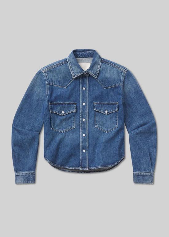  시티즌 오브 휴머니티 데님 셔츠 시민 오브 휴머니티 크롭 웨스턴 셔츠 차야 - CITIZEN OF HUMANITY