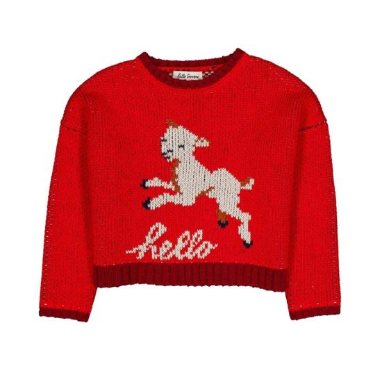  [키즈] HELLO SIMONE 풀오버 키즈 헬로 시몬 클레오피 스웨터 레드