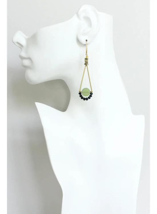  David Aubrey 이어링 데이비드 오브리 올리빈 유리 귀걸이 - OTHER BRANDS