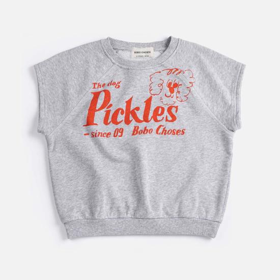  [키즈] 보보쇼즈 풀오버 키즈 보보 초스 피클스 더 도그 민소매 스웨트셔츠 헤더 그레이