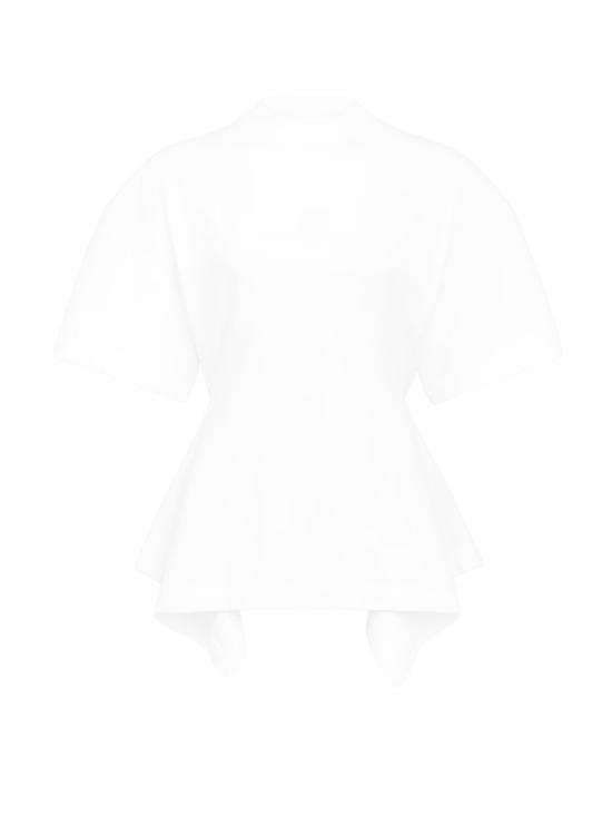  알라이아 반팔 티셔츠 패널드 코튼 티셔츠 화이트