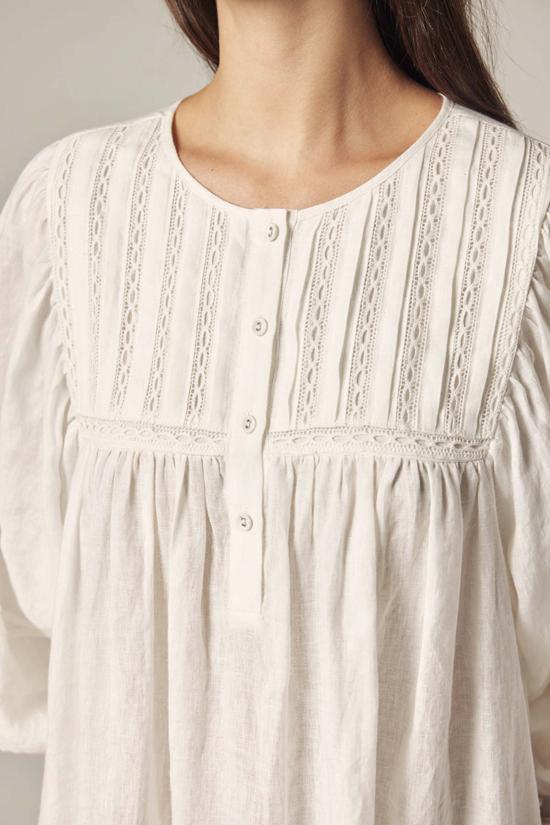  amente 롱 원피스 아멘테 레이스 린넨 드레스 - AMENTE