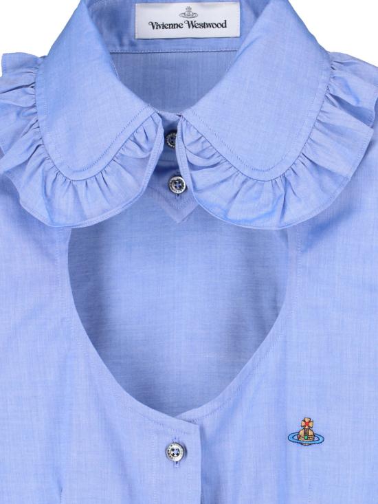  비비안웨스트우드 블라우스 비비안 웨스트우드 툴루즈 프릴 블라우스 블루 - VIVIENNE WESTWOOD