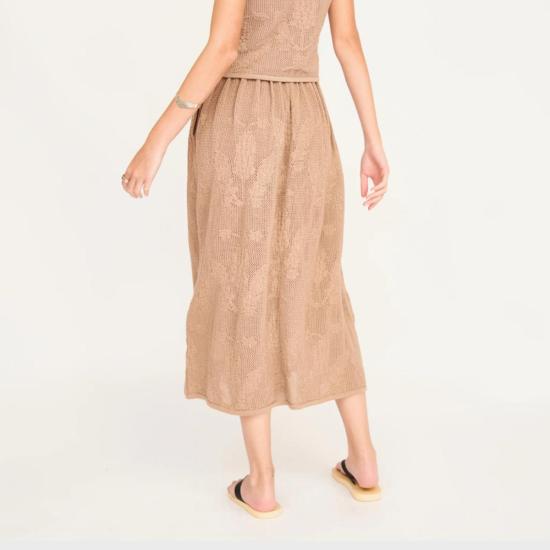  Mirth 롱 스커트 미르스 베로나 플로럴 니트  비스킷 - MIRTH