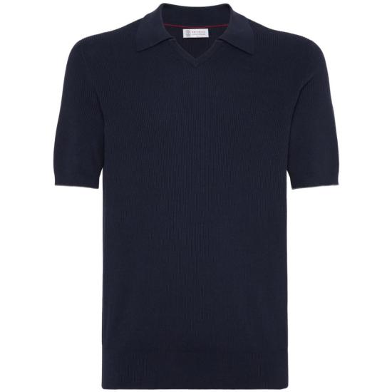  브루넬로 쿠치넬리 폴로 티셔츠 Brunello Cucinelli 스웨터 폴로 셔츠 네이비 블루