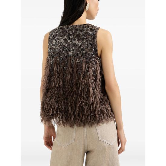 26SS 브루넬로 쿠치넬리 민소매 티셔츠 MQ985HW606 C3653 BROWN - BRUNELLO CUCINELLI