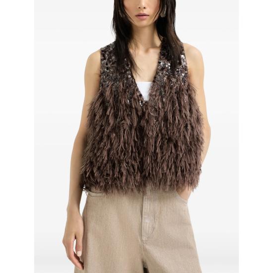 26SS 브루넬로 쿠치넬리 민소매 티셔츠 MQ985HW606 C3653 BROWN - BRUNELLO CUCINELLI