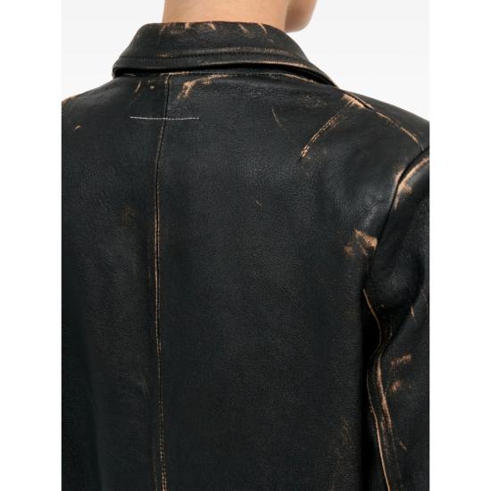 26SS MM6 메종마르지엘라 가죽 자켓 M07021 S62AN0182 900 BLACK NEUTRALS - MM6 MAISON MARGIELA