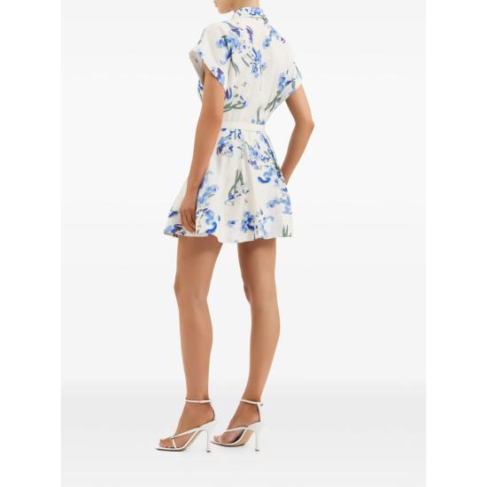 26SS 레베카 밸런스 미디 원피스 2601 1467 PRINT WHITE BLUE - REBECCA VALLANCE