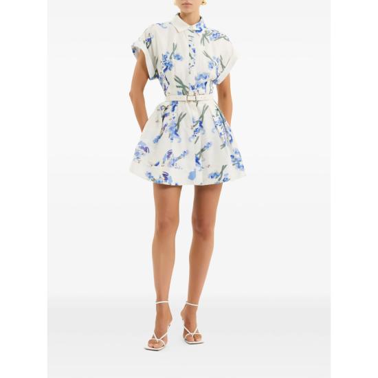 26SS 레베카 밸런스 미디 원피스 2601 1467 PRINT WHITE BLUE - REBECCA VALLANCE