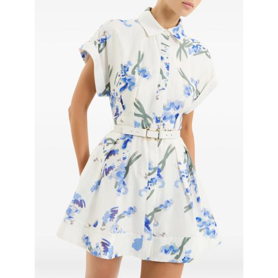 26SS 레베카 밸런스 미디 원피스 2601 1467 PRINT WHITE BLUE - REBECCA VALLANCE