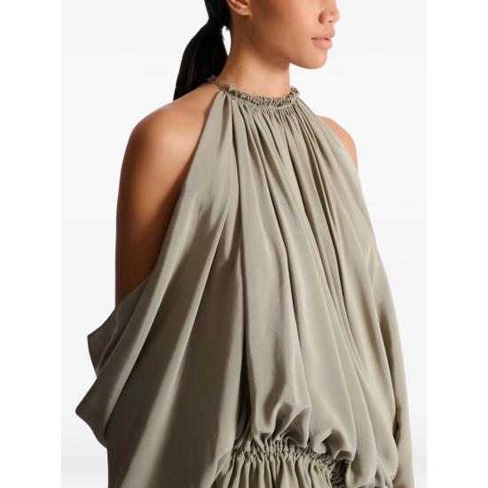 26SS 발망 롱 원피스 GF0RF080 SF47 7GE GREEN - BALMAIN