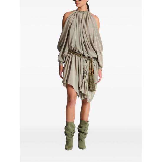 26SS 발망 롱 원피스 GF0RF080 SF47 7GE GREEN - BALMAIN