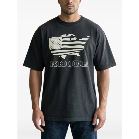 26SS 루드 반팔 티셔츠 RHSS26TT08012 3158 BLACK - RHUDE