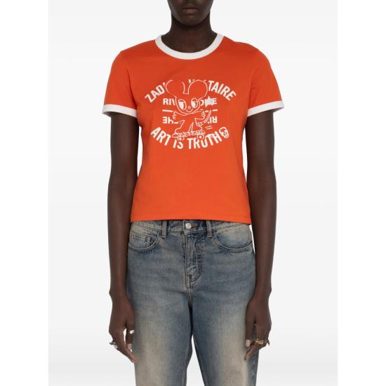 26SS 자딕앤볼테르 반팔 티셔츠 JWTS02854 TANGE ORANGE - ZADIG & VOLTAIRE