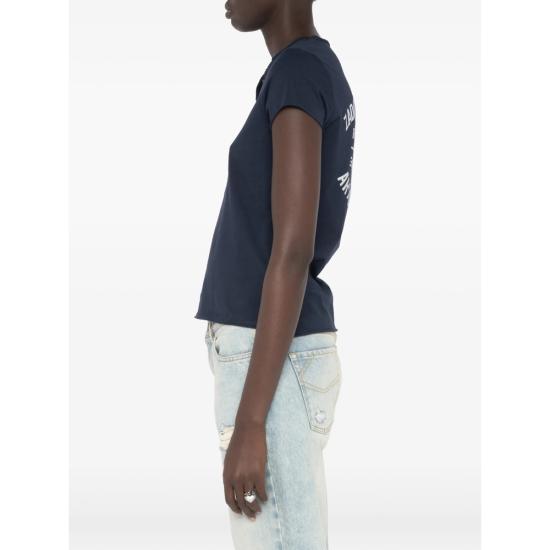 26SS 자딕앤볼테르 반팔 티셔츠 JWTN02650 ENCRE BLUE - ZADIG & VOLTAIRE