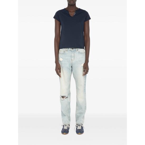 26SS 자딕앤볼테르 반팔 티셔츠 JWTN02650 ENCRE BLUE - ZADIG & VOLTAIRE