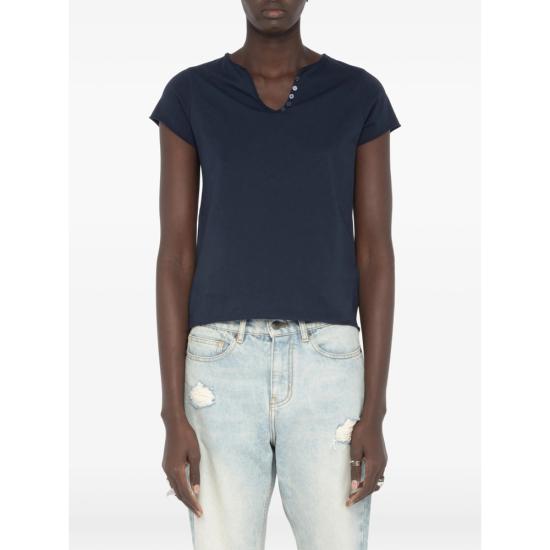 26SS 자딕앤볼테르 반팔 티셔츠 JWTN02650 ENCRE BLUE - ZADIG & VOLTAIRE