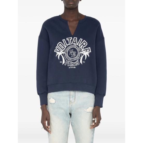 26SS 자딕앤볼테르 긴팔 티셔츠 JWSS01698 ENCRE BLUE - ZADIG & VOLTAIRE