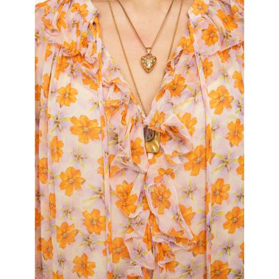 26SS 자딕앤볼테르 롱 원피스 WWDR02657 CREAM NEUTRALS ORANGE - ZADIG & VOLTAIRE